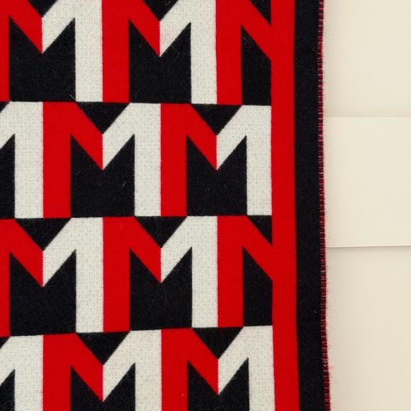 Moncler Red and Dark Blue Geometric Scarf - Picture 3 of 11